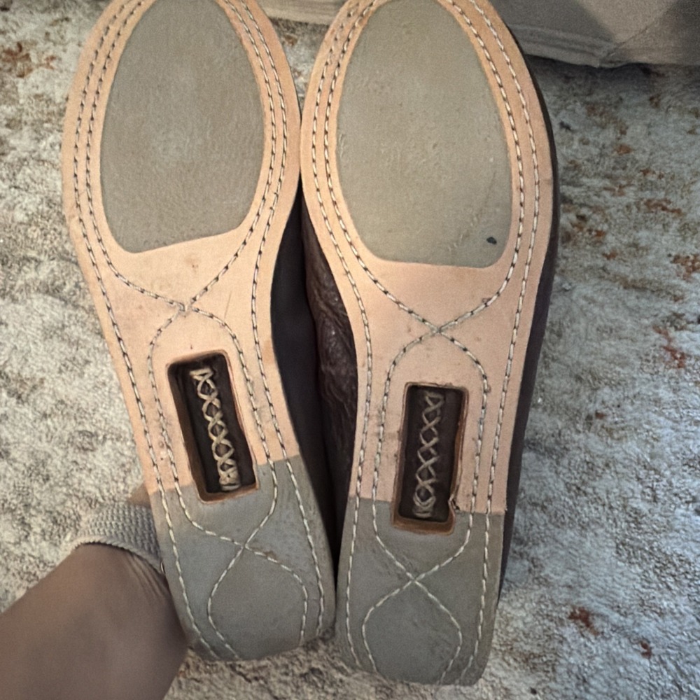 FRYE Alex Venetian Women Sz 7.5M Brown Leather Slip On Loafers Cottage - Picture 7 of 10